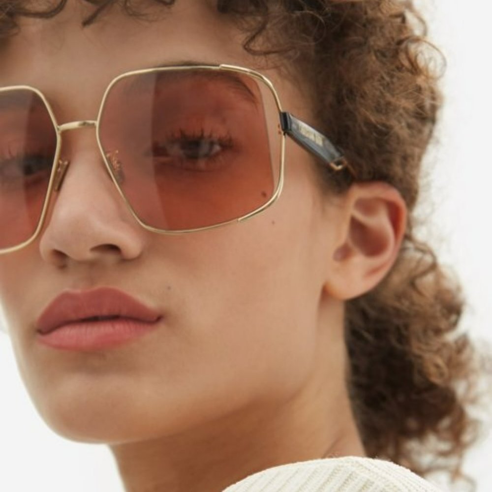 Dior ARCHIDIOR S1U  B0E0 BRAND NEW Sunglasses Gold Pink Women Oversized Square